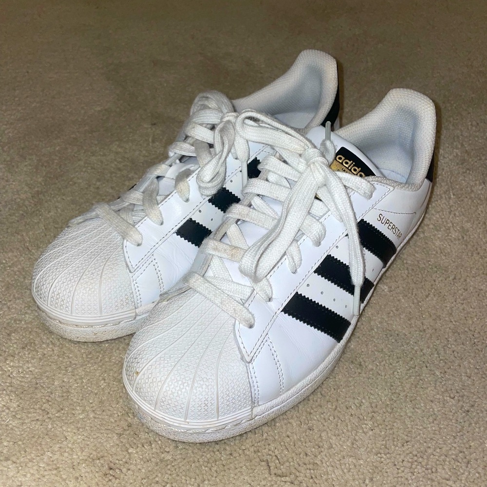 Adidas black and white superstars